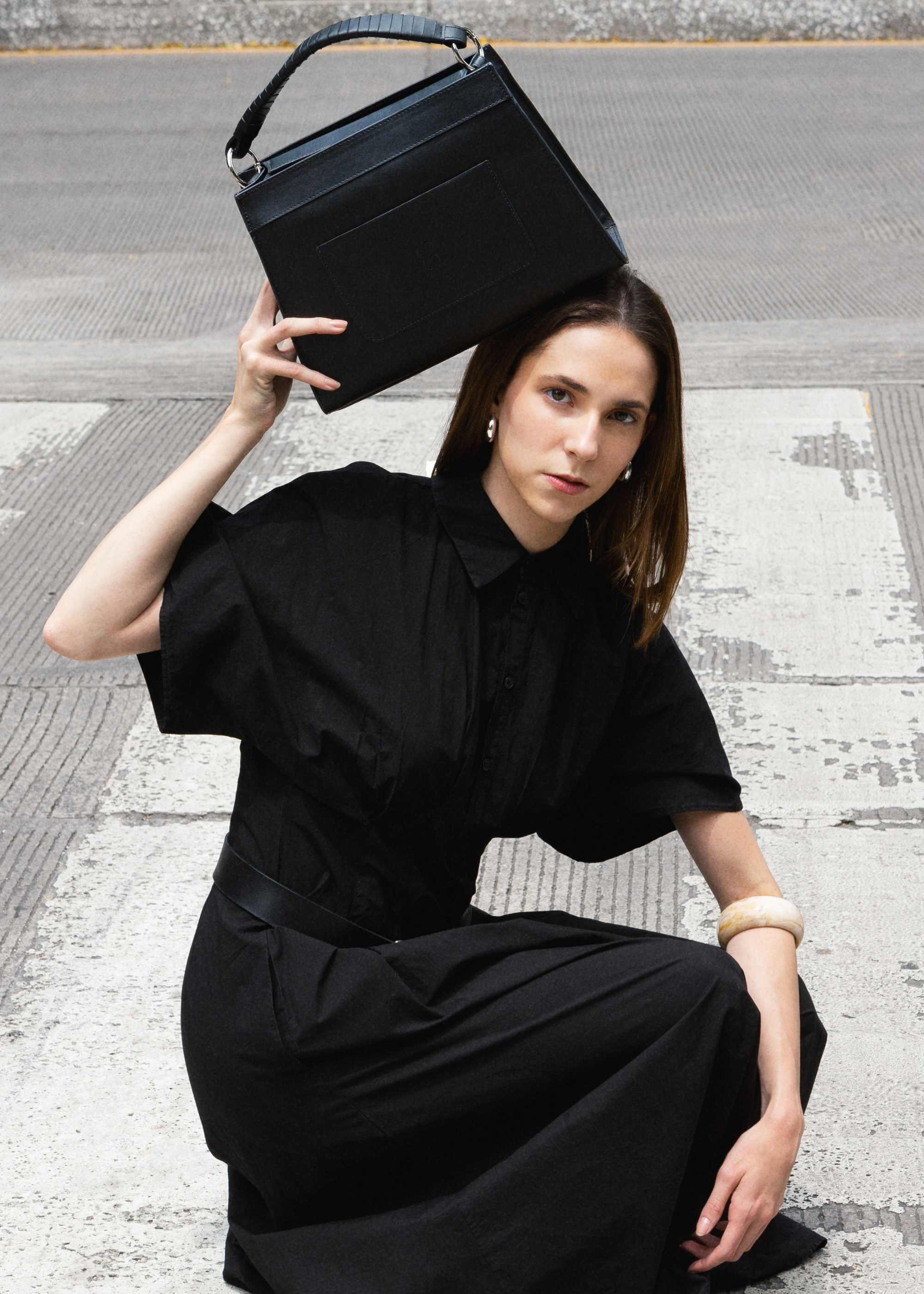 Model with a Panthera Tote Black