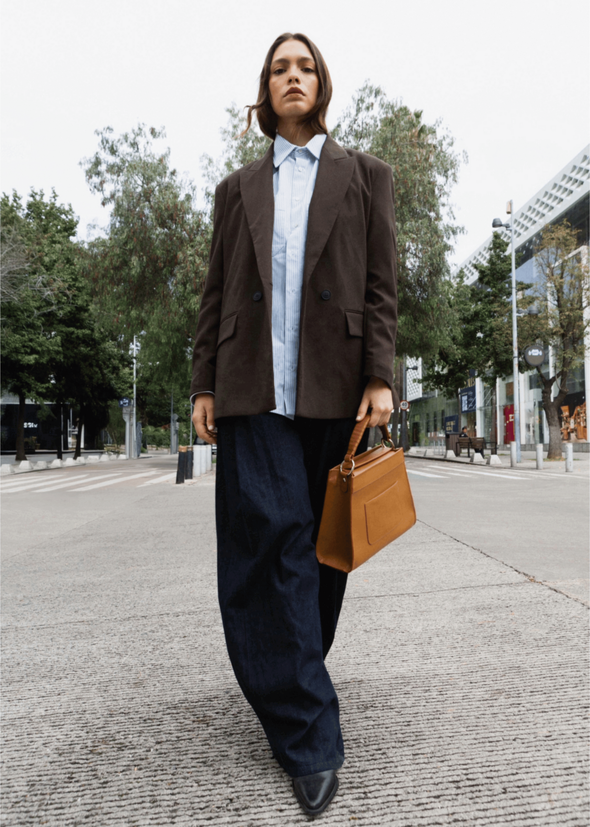 Model with a Panthera Tote Brown